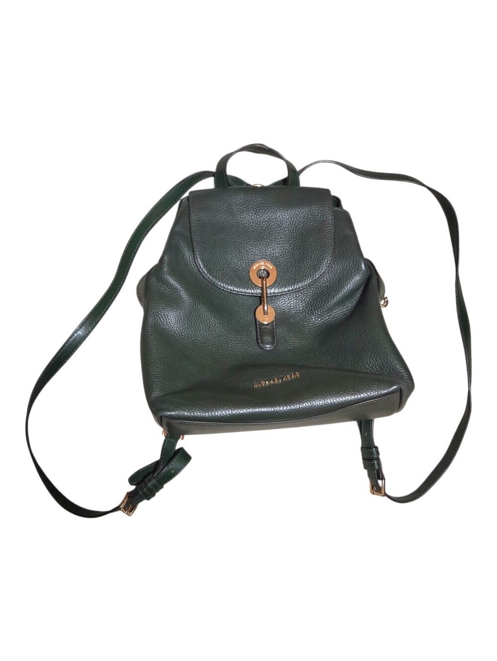 Michael Kors Raven Medium Pebbled Leather Green Backpack